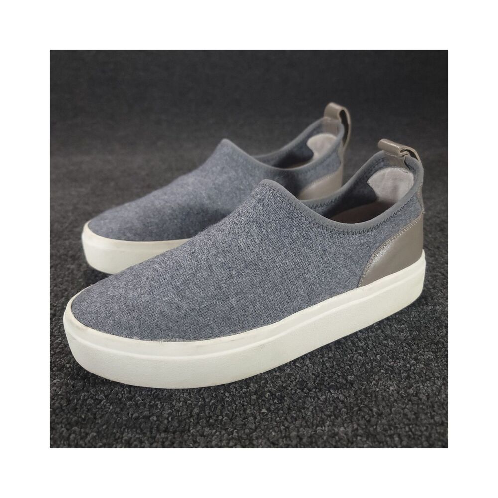 Lucky Brand Slip On Sneakers Womens 8 M Gray Stretch Wool Leather Shoes